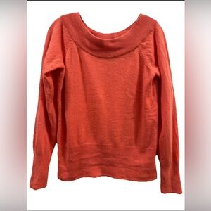 INC International Concepts Women's Cowl Neck Sweater - Vibrant Orange